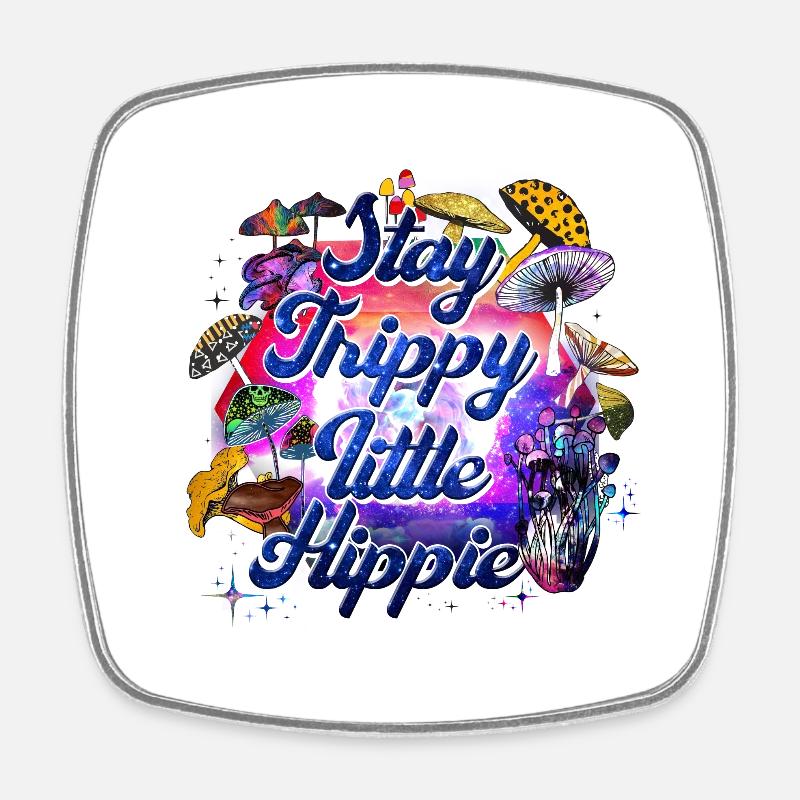 Stay Thippy little Hippie - Square fridge magnet - white