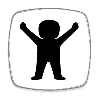 Conception d’illustration masculine heureuse - Magnet carré - blanc - Devant