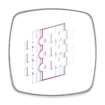 Rome Rome Italy City Font Skyline Home - Square fridge magnet - white - Front