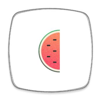 Sommerliche Wassermelone - Viereckiger Kühlschrankmagnet - Weiß - Vorne