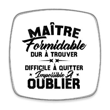 Maître Formidable Idée Cadeau Maître D'école - Magnet carré - blanc - Devant