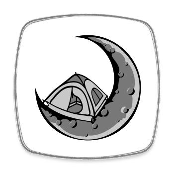Mond Camping Zelt Weltall - Viereckiger Kühlschrankmagnet - Weiß - Vorne