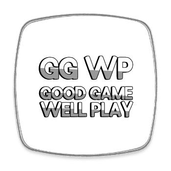 GG WP BON JEU BIEN JOUER - Jeux - Magnet carré - blanc - Devant