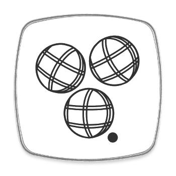 Boule Balls Sticker Boccia Pentaque - Square fridge magnet - white - Front