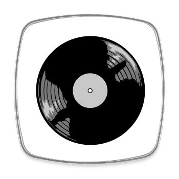 Conception de musique de disque vinyle - Magnet carré - blanc - Devant