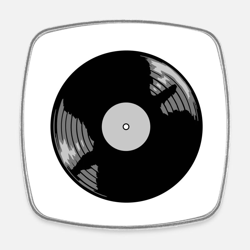 Conception de musique de disque vinyle - Magnet carré - blanc