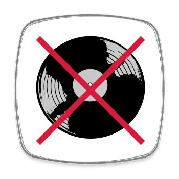 Forbidden Vinyl Record Music - Square fridge magnet - white - Front