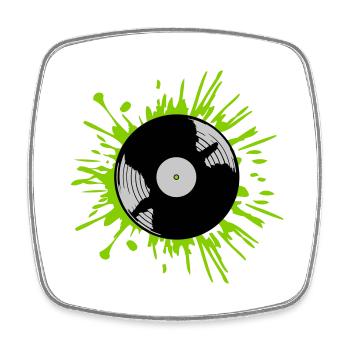 Gouttes de disque vinyle Color blobs - Magnet carré - blanc - Devant