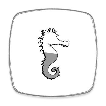 Seepferdchen - Illustration - Viereckiger Kühlschrankmagnet - Weiß - Vorne