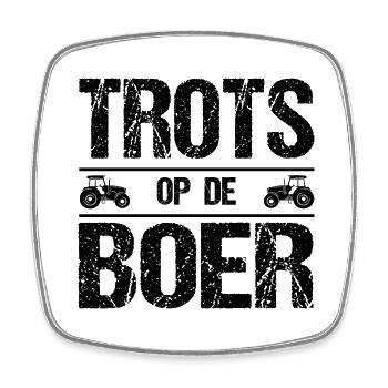 Trots op de boer Boeren Demo - Viereckiger Kühlschrankmagnet - Weiß - Vorne