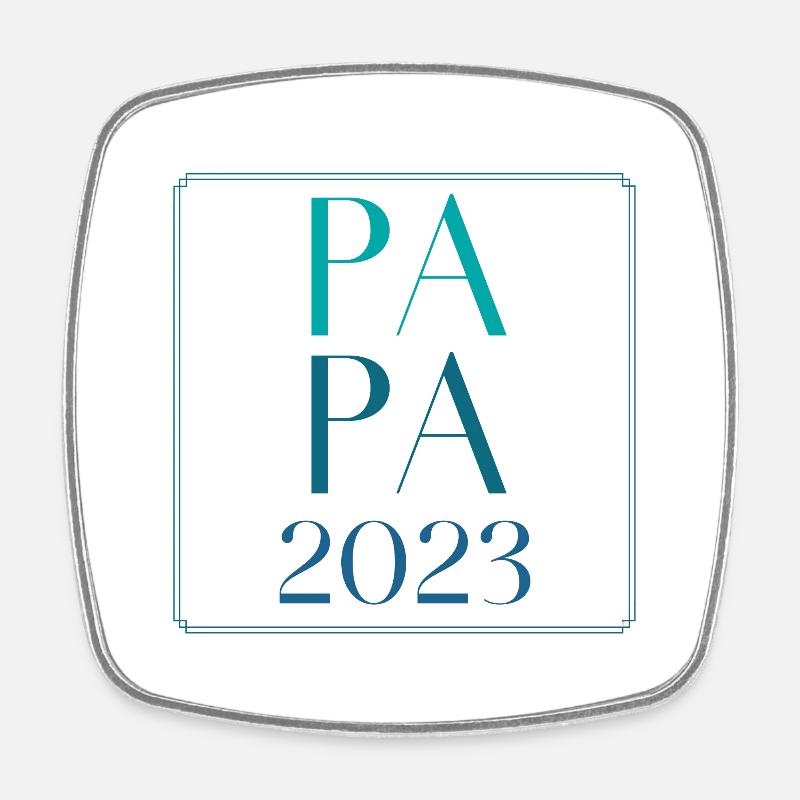 Papa 2023 - Magnet carré - blanc