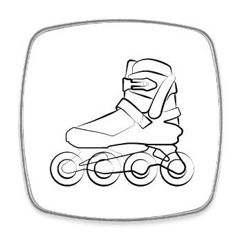 inlineskates inlineskate rollerblades rollerskates - Viereckiger Kühlschrankmagnet - Weiß - Vorne