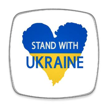 Ukraine - Square fridge magnet - white - Front