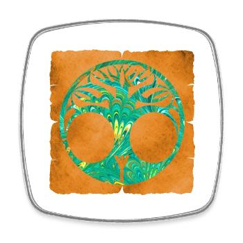 lebensbaum e 71 y - Square fridge magnet - white - Front