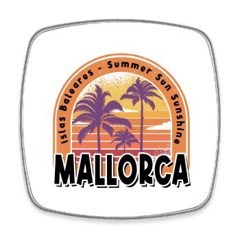 Mallorca Sommer Sonne Strand Meer Palmen Urlaub - Viereckiger Kühlschrankmagnet - Weiß - Vorne