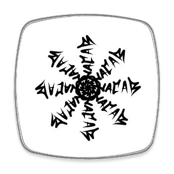 1312 - Viereckiger Kühlschrankmagnet - Weiß - Vorne