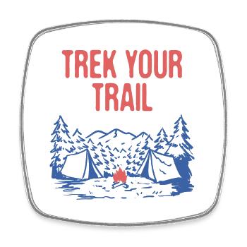 Trek Your Trail Hiking Wildlife Hiker Outdoor - Viereckiger Kühlschrankmagnet - Weiß - Vorne