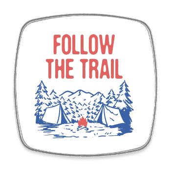 Follow the Trail Hiking Wildlife Hiker Outdoor - Viereckiger Kühlschrankmagnet - Weiß - Vorne