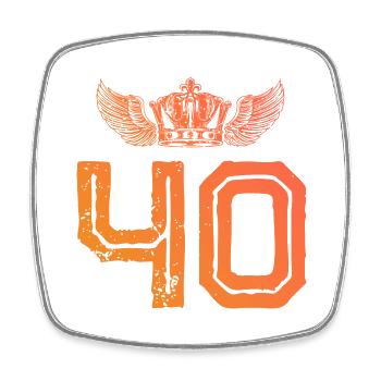 40 Couronne de numéros - Magnet carré - blanc - Devant