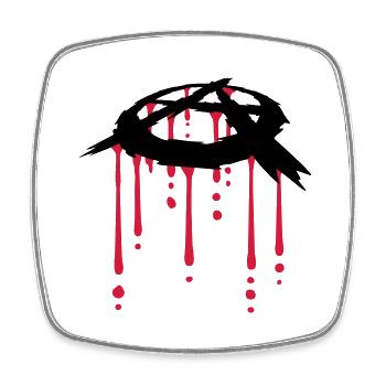 Blut Tropfen Anarchie Symbol - Viereckiger Kühlschrankmagnet - Weiß - Vorne