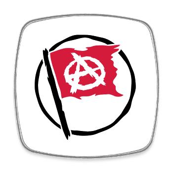 Design Anarchie Flagge Symbol - Viereckiger Kühlschrankmagnet - Weiß - Vorne