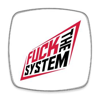 Fuck the system Revolution - Viereckiger Kühlschrankmagnet - Weiß - Vorne