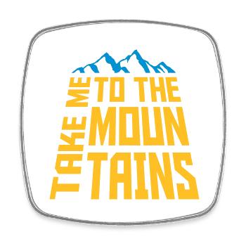 Citation à la montagne - Magnet carré - blanc - Devant