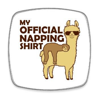 My official napping shirt - Square fridge magnet - white - Front
