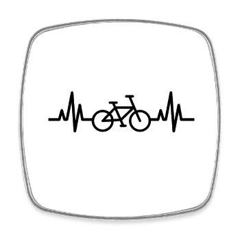 Bike Fahrrad Herzschlag für Liebhaber - Viereckiger Kühlschrankmagnet - Weiß - Vorne