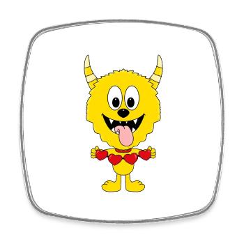 MONSTER - LIEBE - LOVE - KIND - BABY - HERZEN - Viereckiger Kühlschrankmagnet - Weiß - Vorne