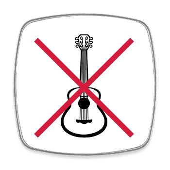 Forbidden guitarist to play guitar - Square fridge magnet - white - Front
