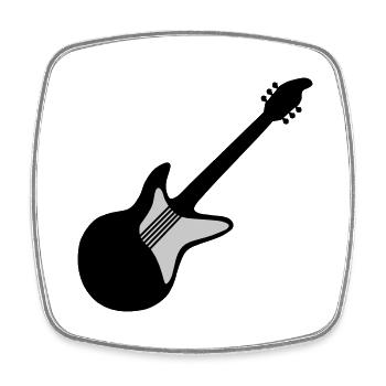 Guitare électrique Guitariste Jouer guitare - Magnet carré - blanc - Devant