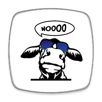 Vache sans | Naysayer pas de vaches lunettes de soleil nö - Magnet carré - blanc - Devant
