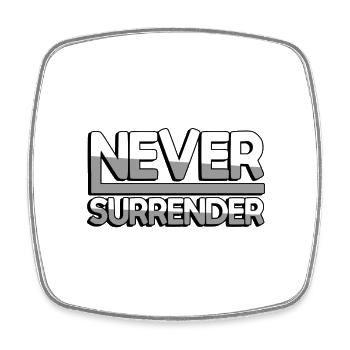 NEVER SURRENDER (Weiß) - Gaming - Viereckiger Kühlschrankmagnet - Weiß - Vorne