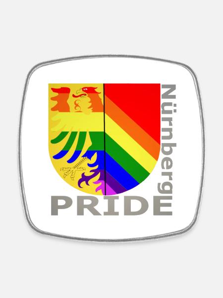 Nürnberg Queer Gay Pride CSD - Viereckiger Kühlschrankmagnet - Weiß