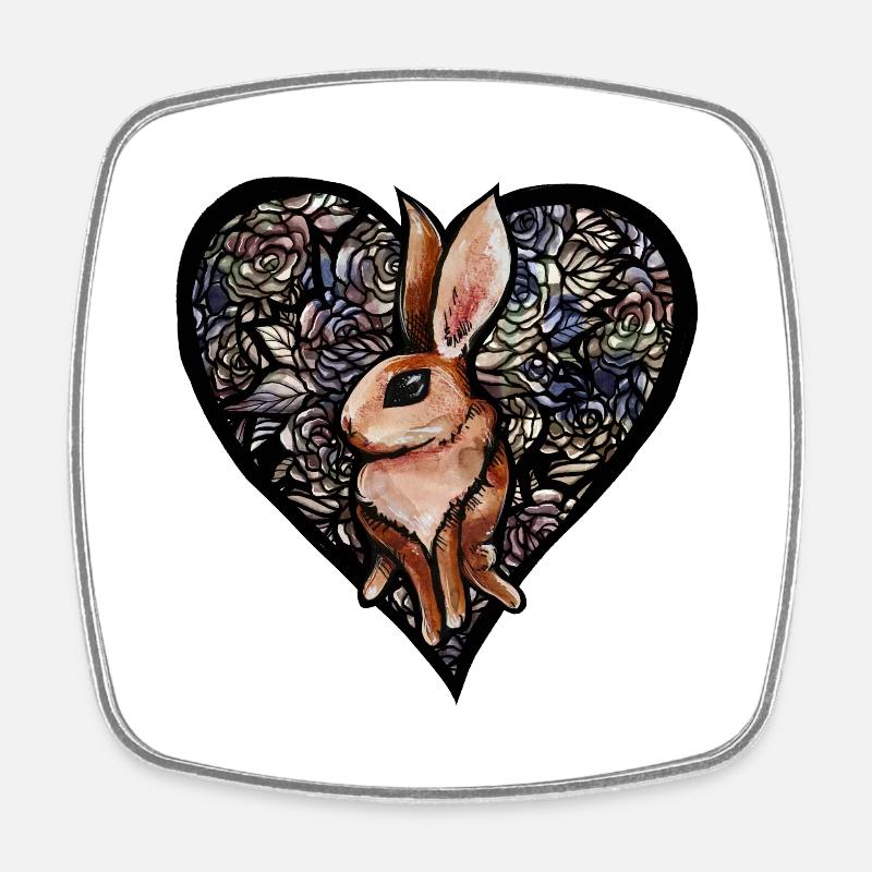 Rabbit - Square fridge magnet - white