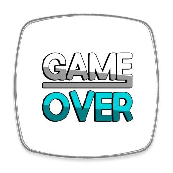 GAME OVER (Turquoise) - Gaming - Square fridge magnet - white - Front