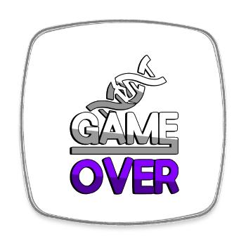 GAME OVER (Violet) + ADN - Jeux - Magnet carré - blanc - Devant