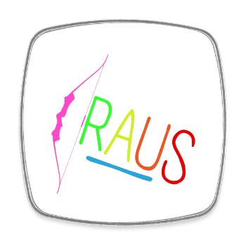 Bogen Raus Bunt - Viereckiger Kühlschrankmagnet - Weiß - Vorne