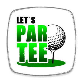 Let's Par Tee Golf Player Golfing Golf Course Golf - Viereckiger Kühlschrankmagnet - Weiß - Vorne