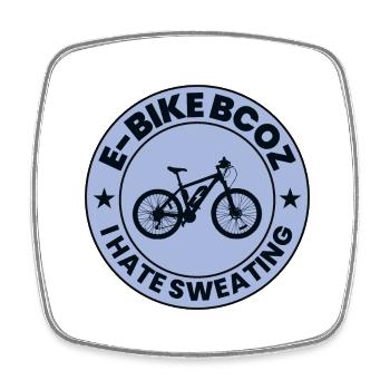 E-Bike Electric-Bike E-Cyclist Bicycling Rider - Square fridge magnet - white - Front