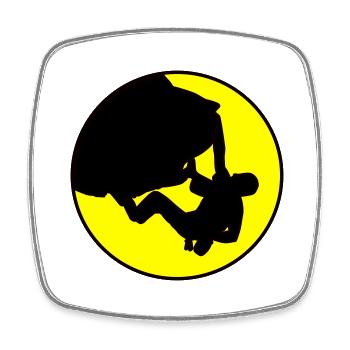 Climber - Boulder - Square fridge magnet - white - Front