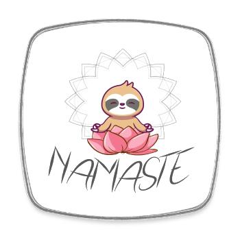 Faultier Yoga entspannt durch den Tag Namaste - Viereckiger Kühlschrankmagnet - Weiß - Vorne