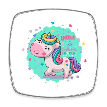 Birthday Unicorn - Viereckiger Kühlschrankmagnet - Weiß - Vorne