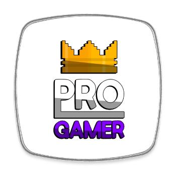 PRO GAMER (Lila) + King Crown - Gaming - Viereckiger Kühlschrankmagnet - Weiß - Vorne
