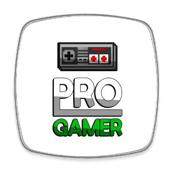 PRO GAMER (Grün) + NES Controller - Gaming - Viereckiger Kühlschrankmagnet - Weiß - Vorne