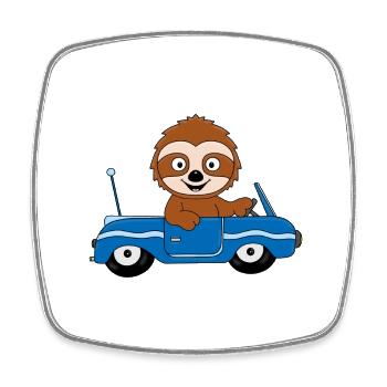 FAULTIER - AUTO - TIER - TIERISCH - KIND - BABY - Viereckiger Kühlschrankmagnet - Weiß - Vorne