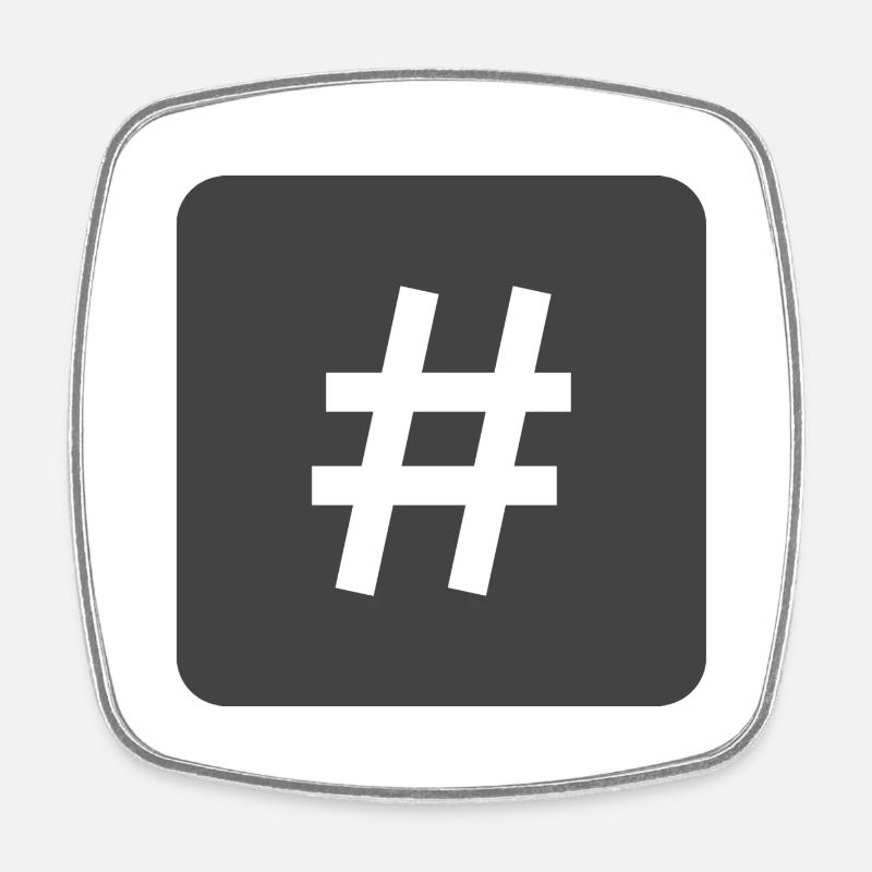 Hashtag - Magnet carré - blanc
