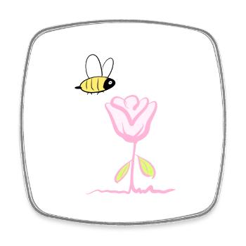 Blume Natur pflanze Tier Biene - Viereckiger Kühlschrankmagnet - Weiß - Vorne