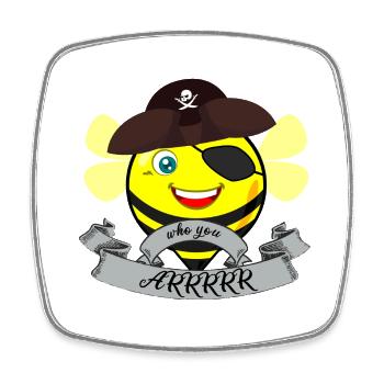 Bee who you arrrr - Square fridge magnet - white - Front